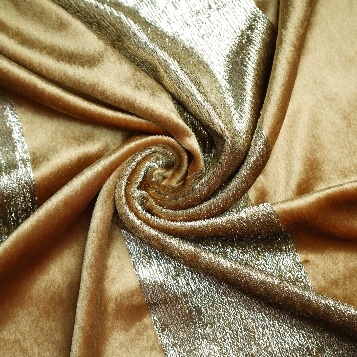 Beige Metalic Stripes Valvet Fabric 18797