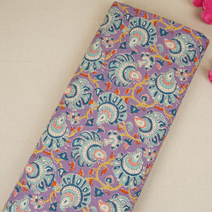 Purple Floral Print Cotton Fabric AFI-29553 - TradeUNO