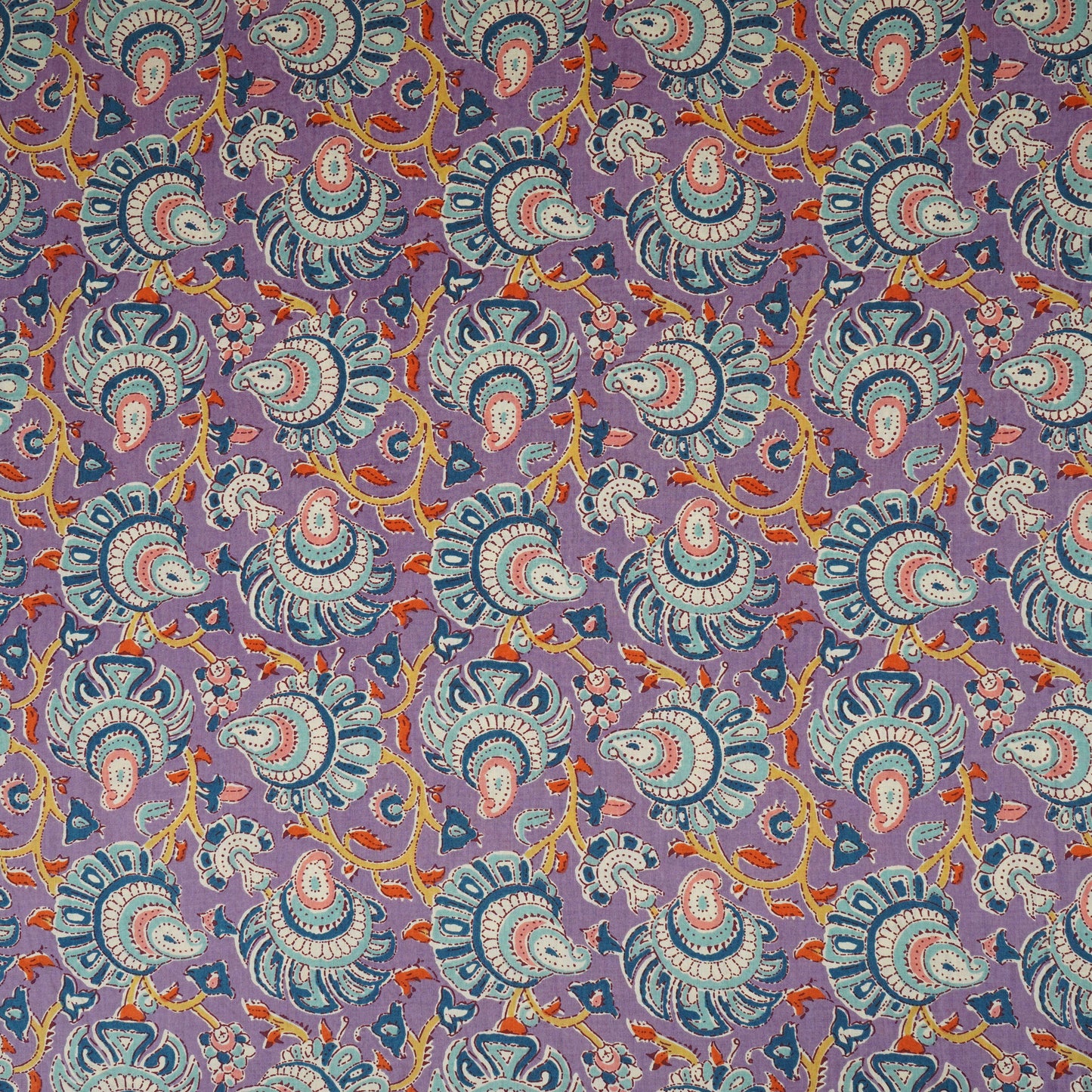 Purple Floral Print Cotton Fabric AFI-29553