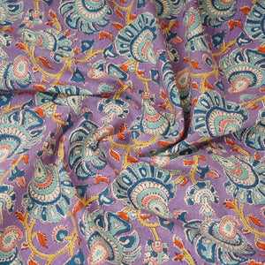 Purple Floral Print Cotton Fabric AFI-29553 - TradeUNO