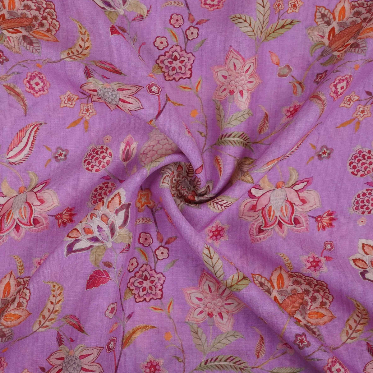 Lavender Chintz floral print Pure Linen Fabric GTS-31333 - TradeUNO