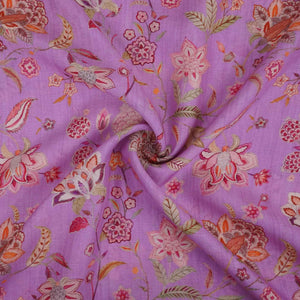 Lavender Chintz floral print Pure Linen Fabric GTS-31333 - TradeUNO