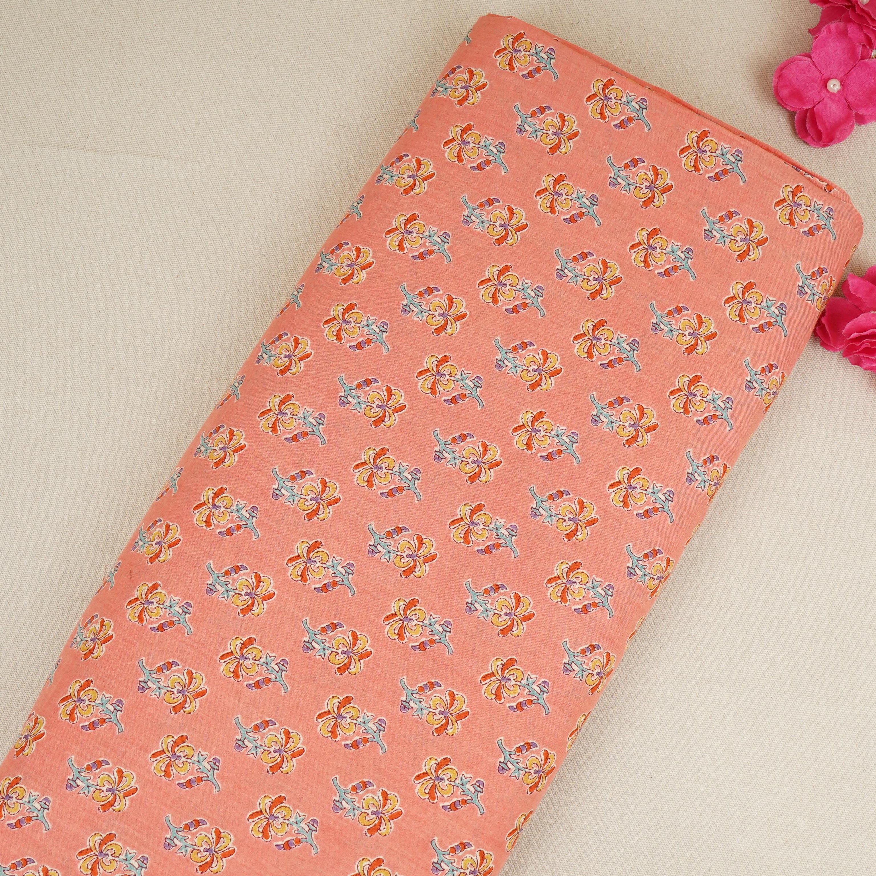 Pista Floral Print Cotton Fabric AFI-29548 - TradeUNO