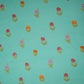 Light Turquoise Floral Print Muslin Fabric GTS-30936
