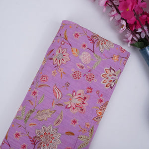 Lavender Chintz floral print Pure Linen Fabric GTS-31333 - TradeUNO