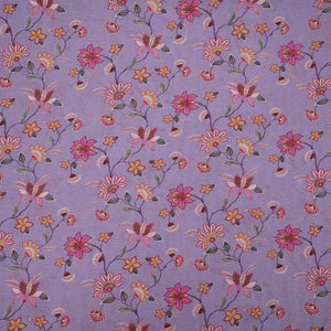 Lilac floral print Pure Linen Fabric GTS-31336 - TradeUNO