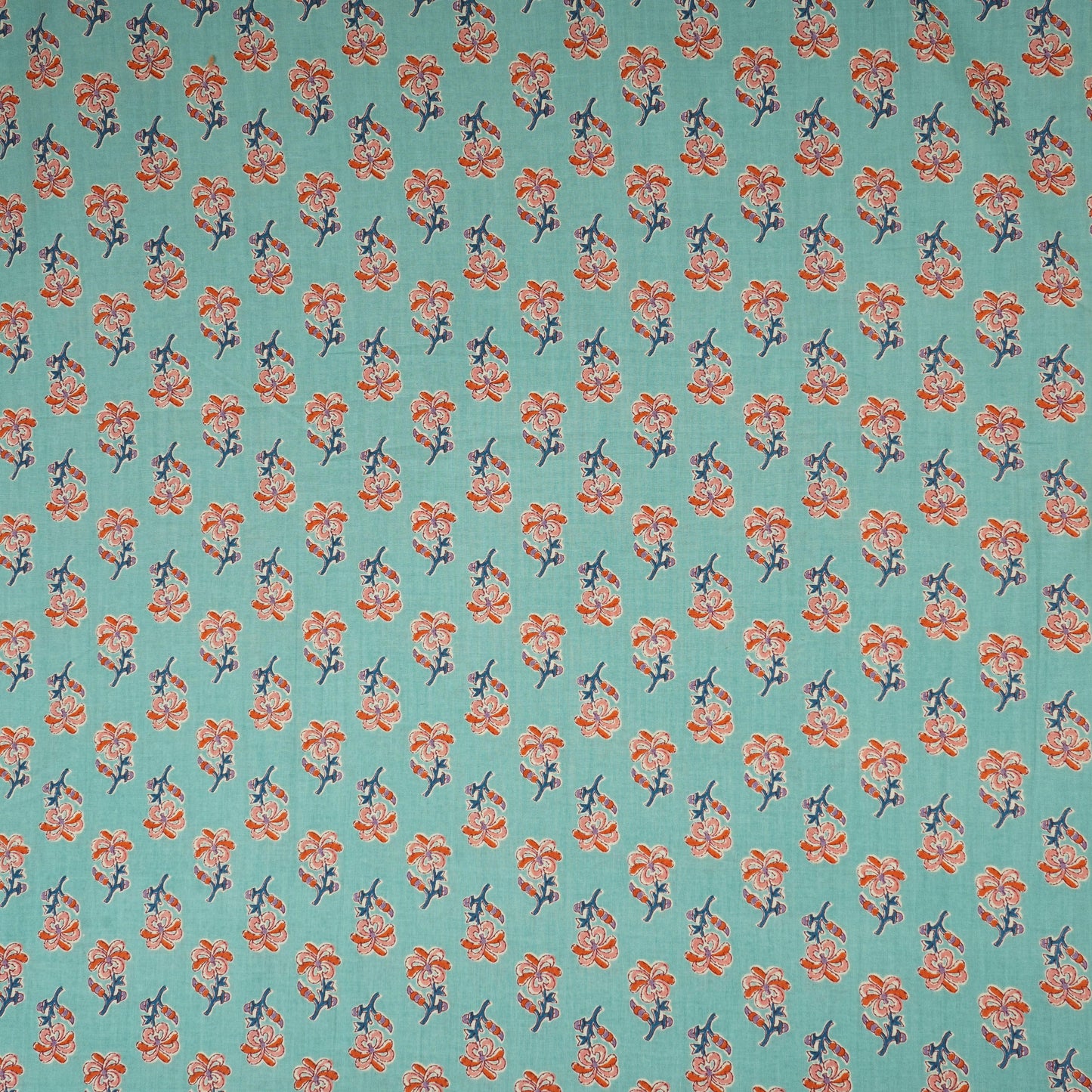 Sea Green Floral Cotton Fabric AFI-29552