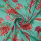 Sea Green Mughal Floral Print Muslin Fabric GTS-30944