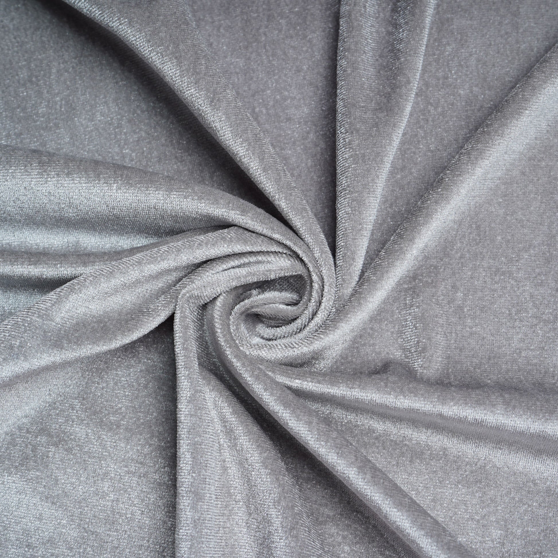Grey Solid Velvet Silk Fabric 20390