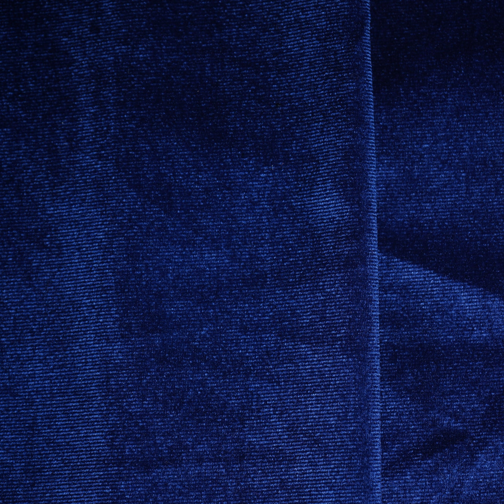 Blue Solid Velvet Silk Fabric 20388
