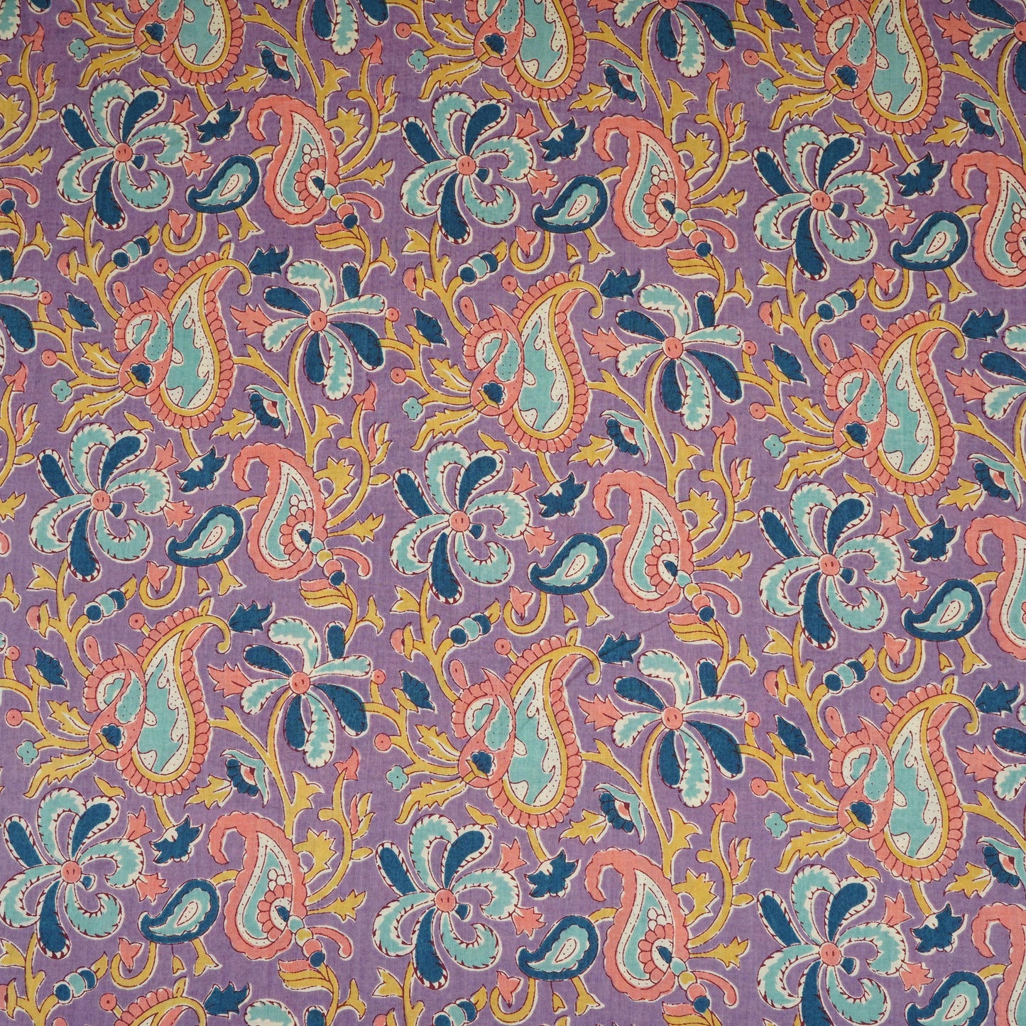Purple Paisley Print Cotton Fabric AFI-29557