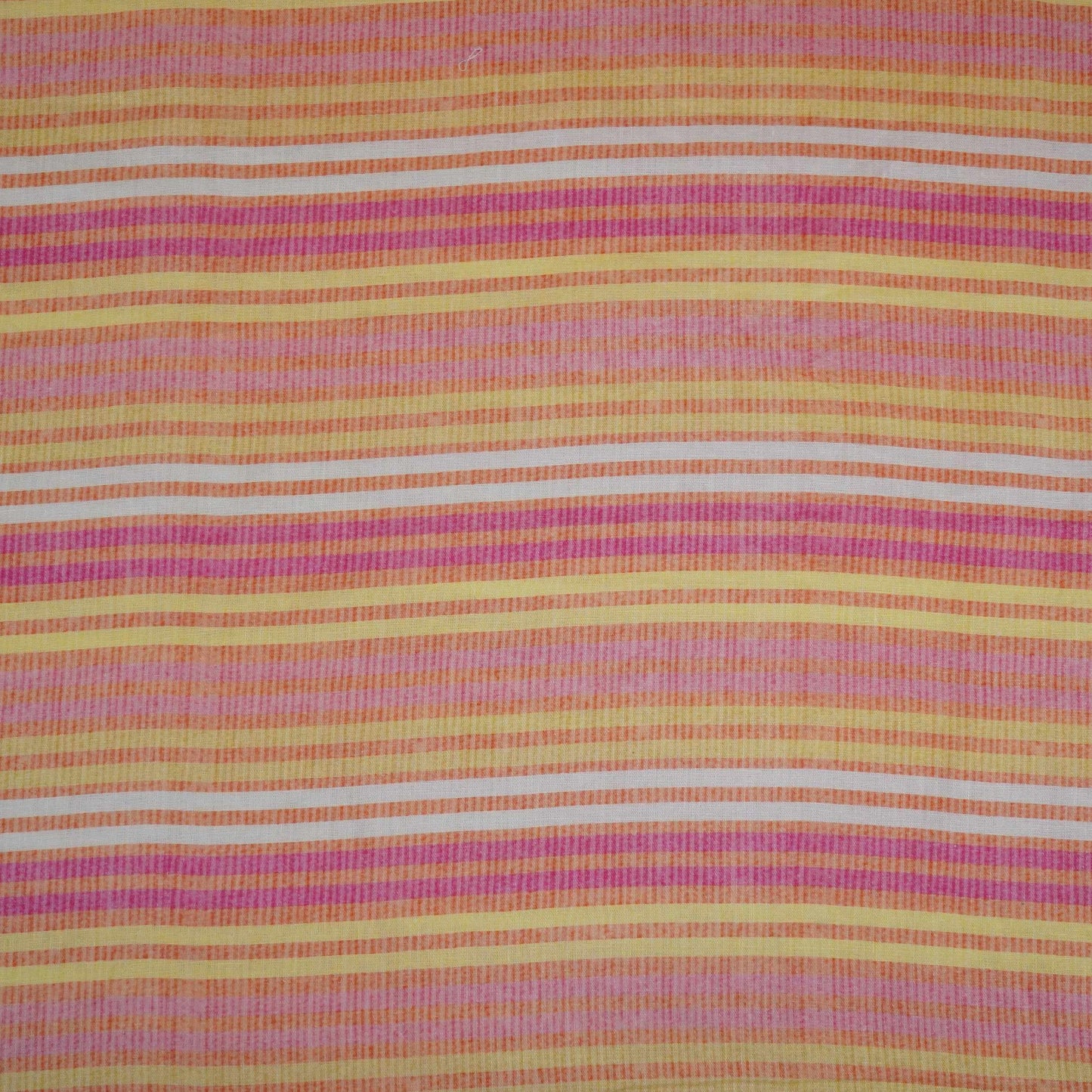 Orange with Multicolor stripes print 40s Pure Linen Fabric VF-31359