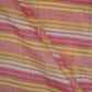 Orange with Multicolor stripes print 40s Pure Linen Fabric VF-31359