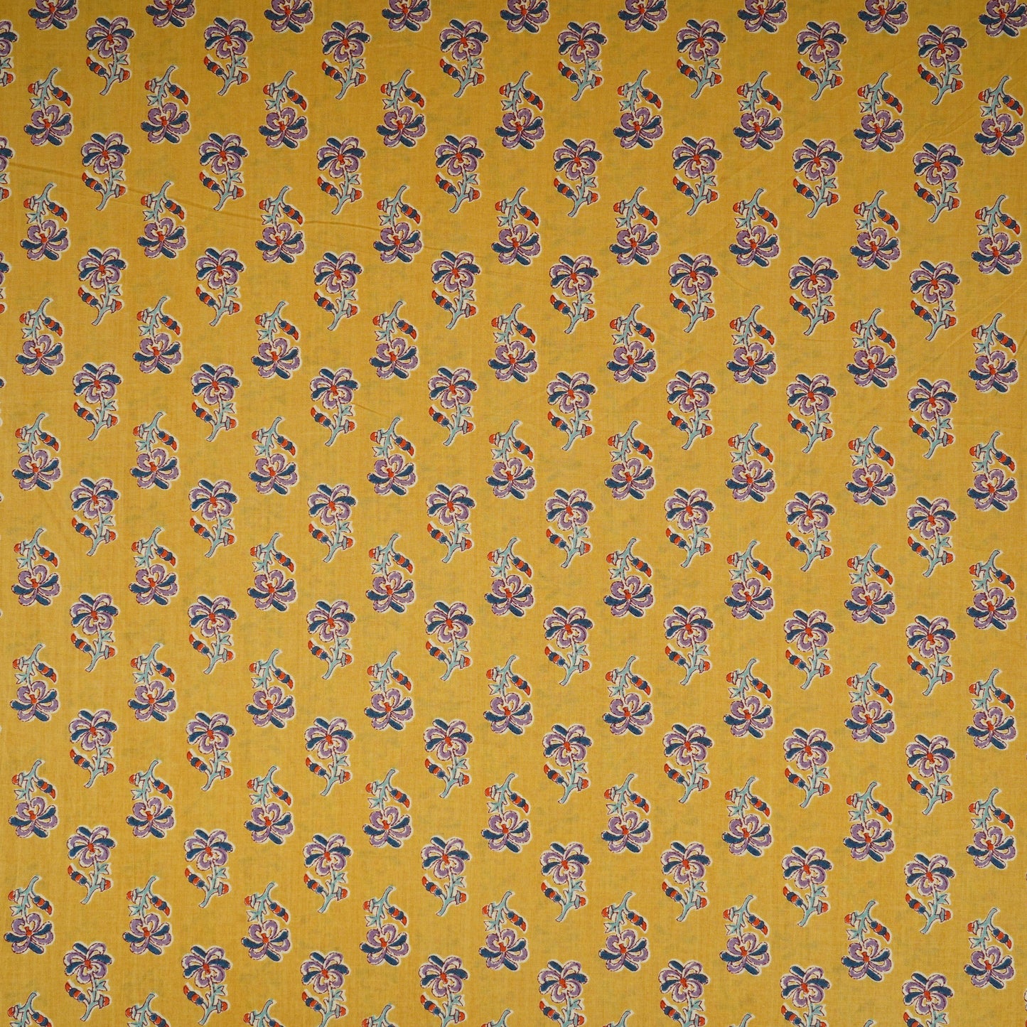 Yellow floral print Cotton Fabric AFI-29560