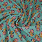 Sea Green Floral Print Cotton Fabric AFI-29550