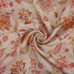 Ivory Chintz floral print Pure Linen Fabric GTS-31332