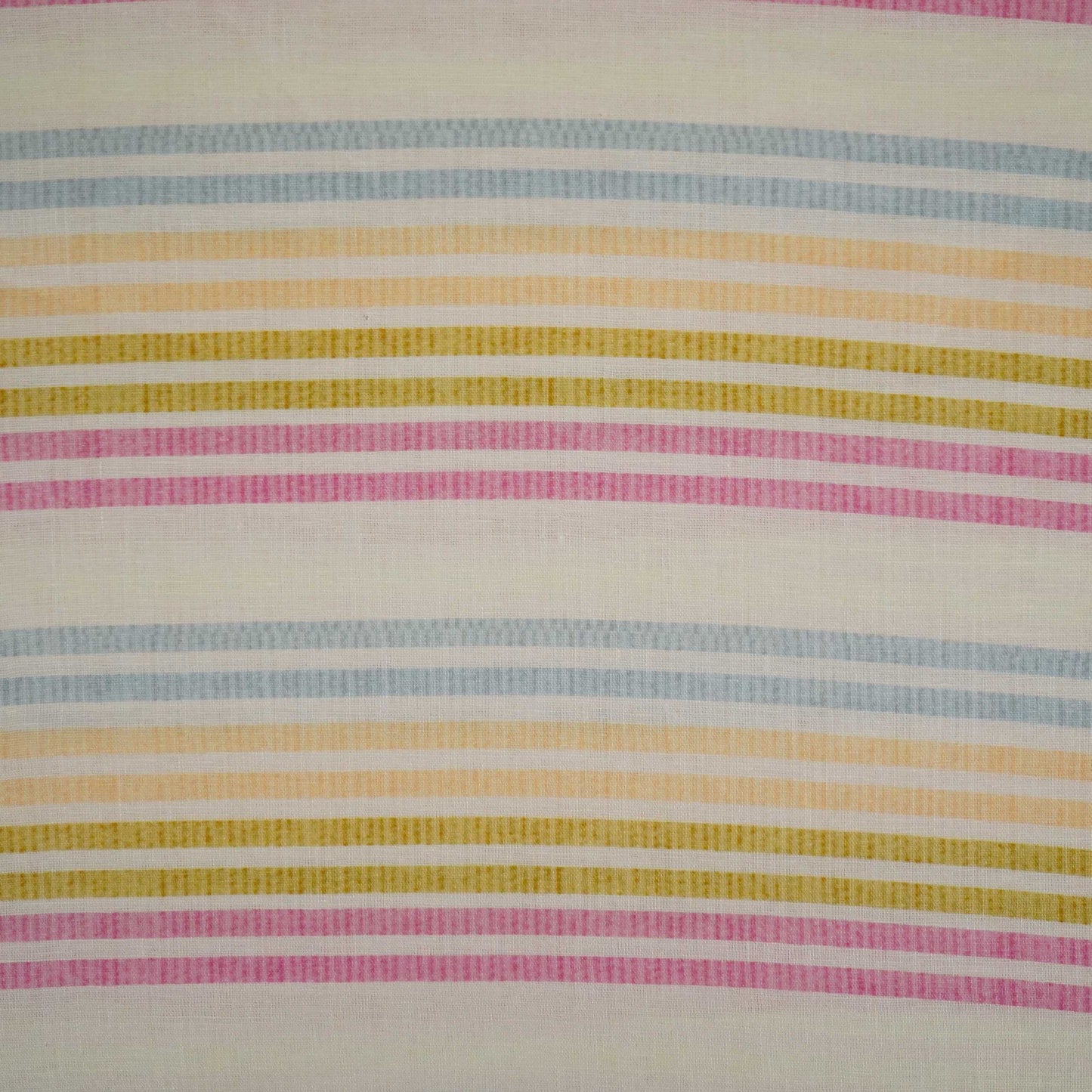 Off White with Multicolor stripes print 40s Pure Linen Fabric VF-31357