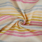 Off White with Multicolor stripes print 40s Pure Linen Fabric VF-31357