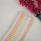 Off White with Multicolor stripes print 40s Pure Linen Fabric VF-31357
