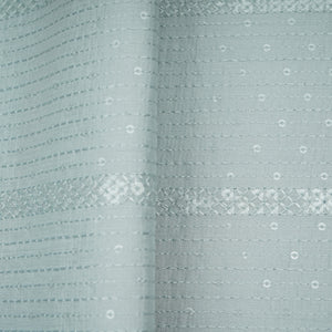 Powder Blue Thread Sequins Embroidery Russian Silk Fabric 19531