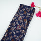 Navy Blue floral Jari Jacquard Pure Bemberg Crepe Fabric MTFG-31095 - TradeUNO