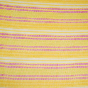 Yellow with Multicolor stripes print 40s Pure Linen Fabric VF-31361 - TradeUNO