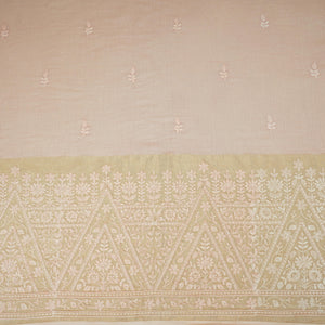 Pink Chikankari embroidery with Tissue border Mul Chanderi Fabric SNA-29636 - TradeUNO
