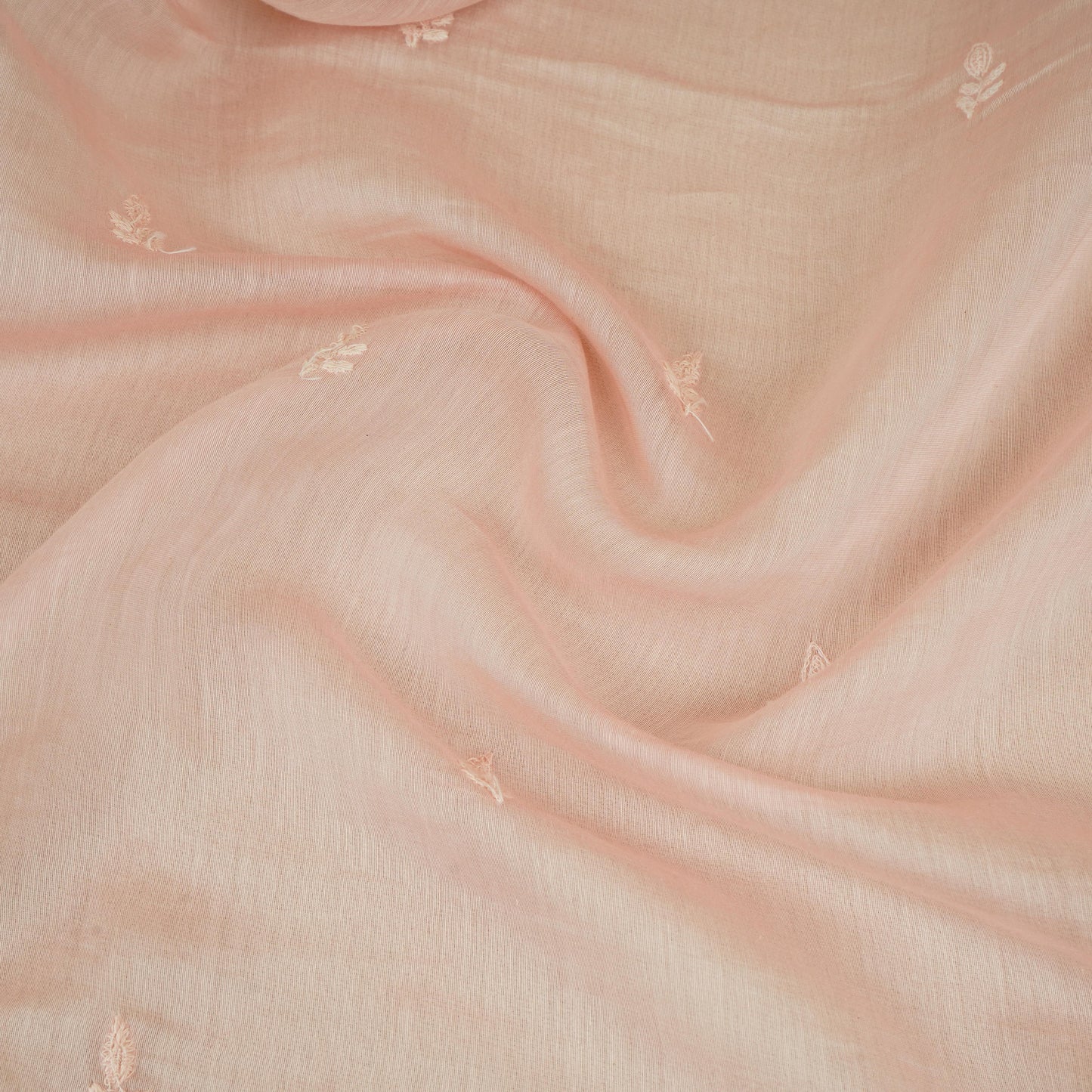 Pink Chikankari embroidery with Tissue border Mul Chanderi Fabric SNA-29636