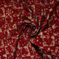 Maroon Foil Batik print embroidery Eri Cotton Silk Fabric MTFG-31055