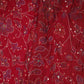 Red Foil floral embroidery Eri Cotton Silk Fabric MTFG-31060