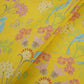 Lemon Yellow Tropical Floral print 40s Pure Linen Fabric VF-31354