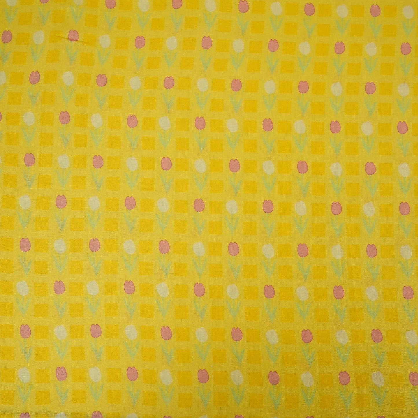 Lemon Yellow floral print 40s Pure Linen Fabric VF-31355