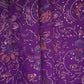 Purple Foil floral embroidery Eri Cotton Silk Fabric MTFG-31057