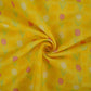 Lemon Yellow floral print 40s Pure Linen Fabric VF-31355