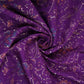 Purple Foil floral embroidery Eri Cotton Silk Fabric MTFG-31057