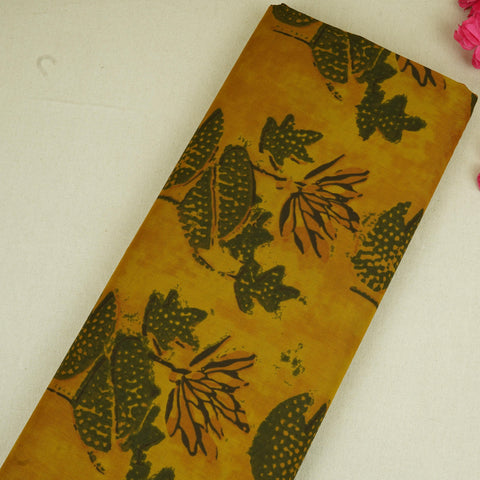 Mustard Floral Print Cotton Fabric AFI-29574