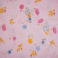 Light Pink floral print 40s Pure Linen Fabric VF-31347