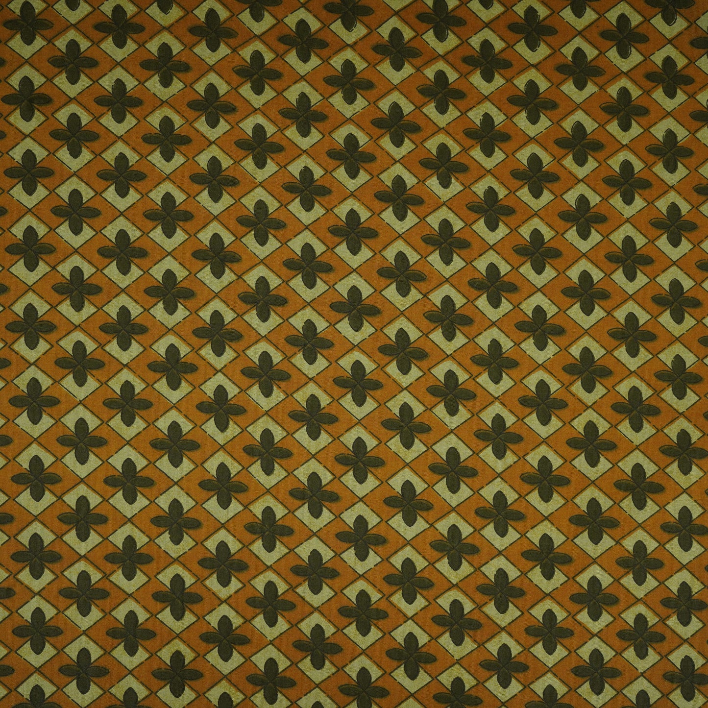 Mustard Ajrakh Print Cotton Fabric AFI-29575
