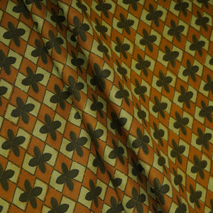 Mustard Ajrakh Print Cotton Fabric AFI-29575 - TradeUNO
