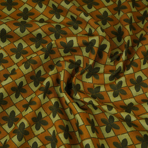 Mustard Ajrakh Print Cotton Fabric AFI-29575 - TradeUNO