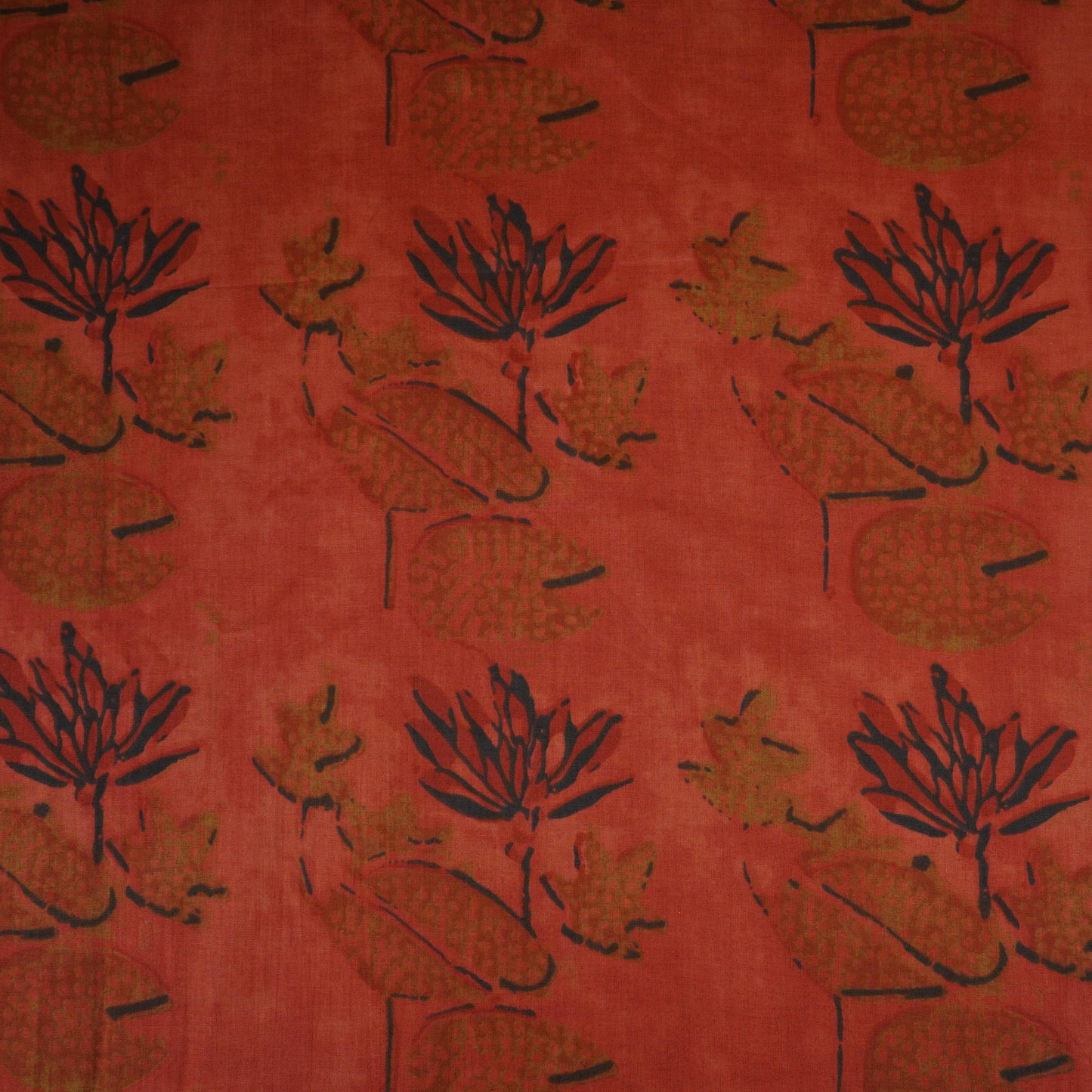 Maroon Floral Print Cotton Fabric AFI-29577