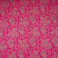 Magenta Pink Foil floral embroidery Eri Cotton Silk Fabric MTFG-31056