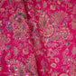 Magenta Pink Foil floral embroidery Eri Cotton Silk Fabric MTFG-31056