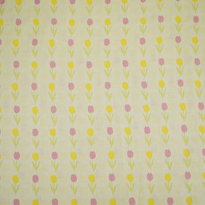 Cream floral print 40s Pure Linen Fabric VF-31351 - TradeUNO