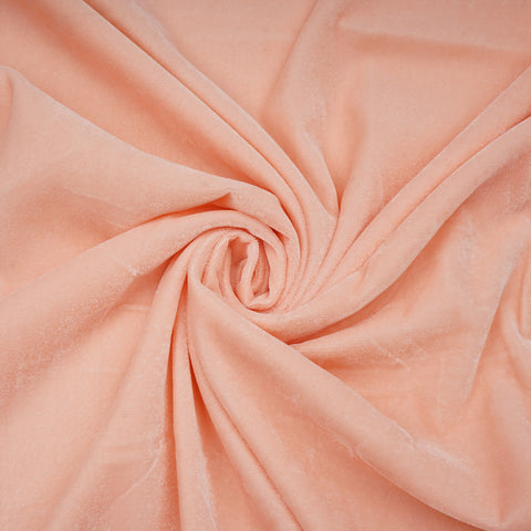 Peach Solid Viscose Velvet Fabric 21233