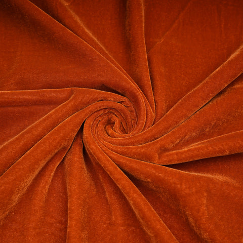 Brown Solid Viscose Velvet Fabric 21230