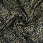Black Foil floral print Eri Cotton Fabric MTFG-31076