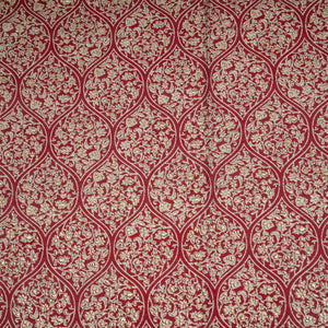 Maroon Foil floral print Eri Cotton Fabric MTFG-31071 - TradeUNO
