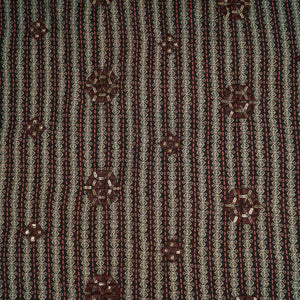 Charcoal Brown Geometrical Stripes Eri Cotton Silk Fabric MTFG-31054 - TradeUNO