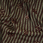 Charcoal Brown Geometrical Stripes Eri Cotton Silk Fabric MTFG-31054